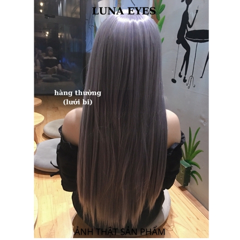 [TS133] Tóc Giả Thẳng Dài Màu Xám Xanh Cao Cấp