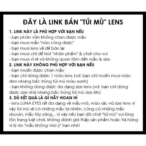[COMBO] 10 ĐÔI LENS NGẪU NHIÊN (Wink & Luna Eyes)