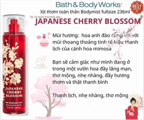 Xịt Thơm Nước Hoa Toàn Thân Bath & Body Works Fine Fragrance Mist 236ml nhiều mùi