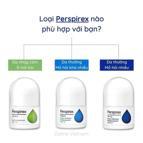 Lăn khử mùi PERSPIREX 3 màu khô thoáng ngăn mùi lên tới 5 ngày