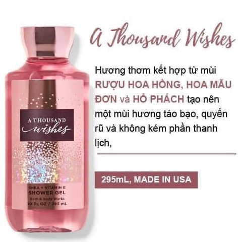 Sữa tắm hương nước hoa dạng gel Bath body works 295ml
