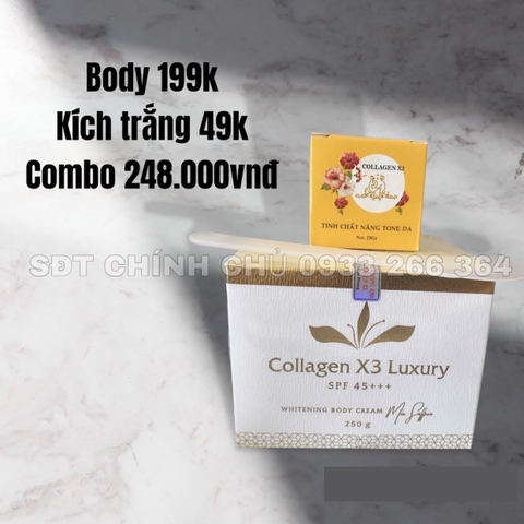 Combo Dưỡng Trắng Body Da Thường
