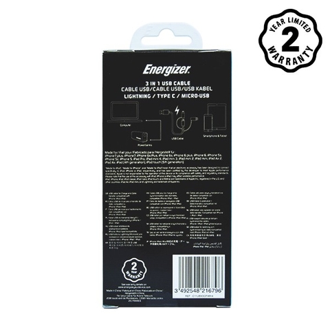 Cáp 3 trong 1 Micro-Lightning-Type C 1.2m C11UBX3CFWH4 - Trắng