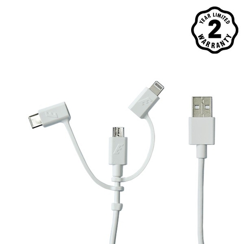 Cáp 3 trong 1 Micro-Lightning-Type C 1.2m C11UBX3CFWH4 - Trắng