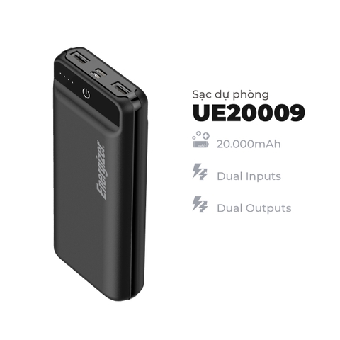 Sạc dự phòng Energizer 20,000mAh /3.7V - UE20009
