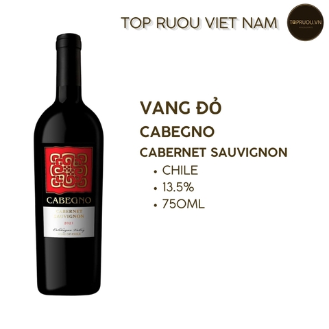 Vang Đỏ Cabegno - Chile - Cabernet sauvignon - 13,5% - 750ml