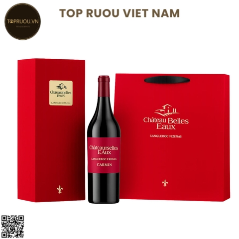 Hộp Qùa Tết  Chateau Belles Eaux Languedoc Pezenas Carmin 2022 - Pháp - Syrah - 750ml