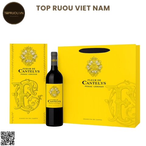 Hộp Qùa Tết  Fleur De Cantelys Red Wine 2017 - Pháp - Cabernet Sauvignon - 14% - 750ml