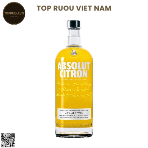 Vodka Absolut Citron (Chanh) - 1000ml - 40% - Thụy Điển
