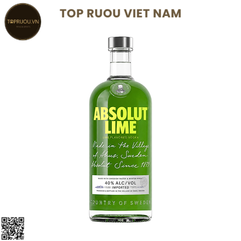 Vodka Absolut Lime (Chanh Xanh)  - 1000ml - 40% - Thụy Điển