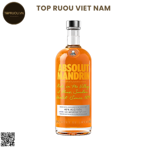 Vodka Absolut Mandrin (Cam) - 1000ml - 40% - Thụy Điển
