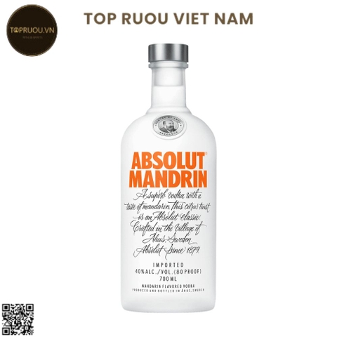 Vodka Absolut Mandrin (Cam) - 700ml - 40% - Thụy Điển