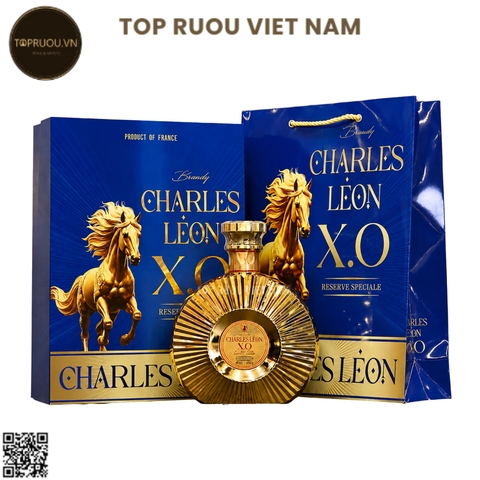 Brandy XO Charles Leon Gold (Kèm Túi Giấy Hãng) - 700ml - 40% - Pháp