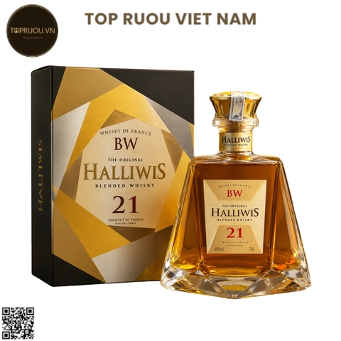 Whisky Halliwis BW 21 (Kèm Túi Giấy Hãng) - 700ml - 40% - Pháp