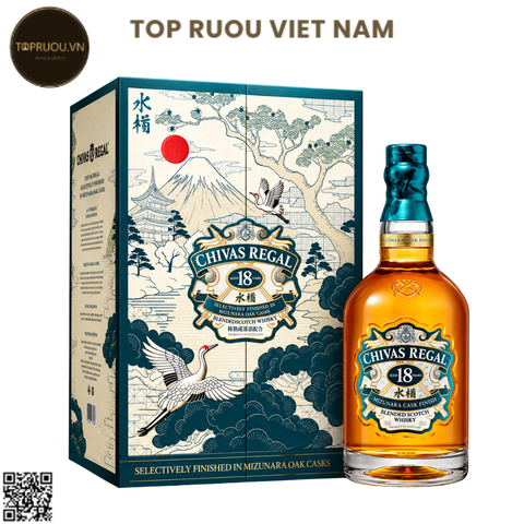 Hộp Quà Whisky Chivas Regal Mizunara 18 F27 - 700ml - 40% - Scotland