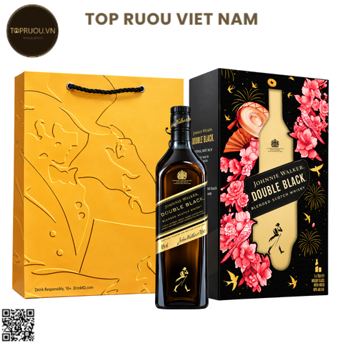 Hộp Quà Whisky Johnnie Walker Double Black F27 (Kèm Túi Hãng) - 700ml - 40% - Scotland