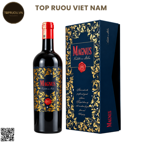 Hộp Quà Rượu Vang Đỏ Magnus - Ý - Primitivo, Negroamaro - 17% - 750ml