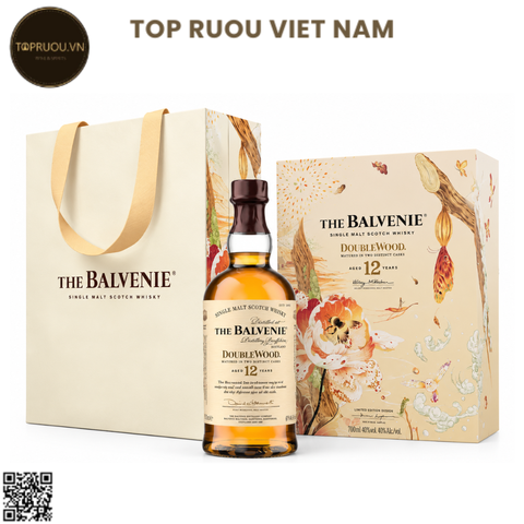 Hộp Quà Whisky Balvenie 12 Double Wood Single Malt F27 (Kèm Túi Hãng) - 700ml - 40% - Scotland