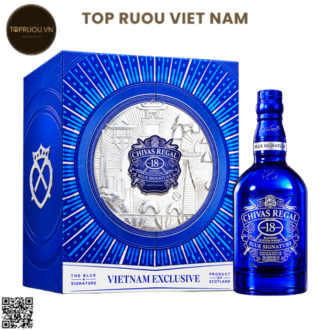 Hộp Quà Whisky Chivas Regal 18 Blue F27 - 700ml - 40% - Scotland