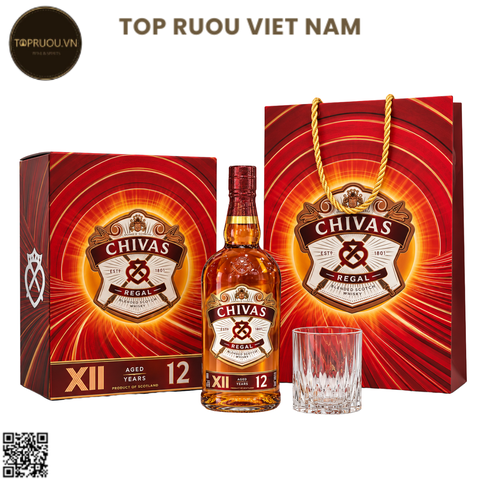 Hộp Quà Whisky Chivas Regal 12 F27 - 700ml (Kèm Túi Hãng) - 40% - Scotland