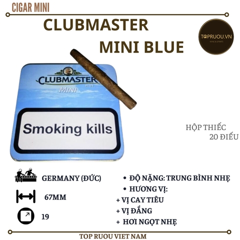 Xì Gà Clubmaster Mini Blue - 20 Điếu - Đức