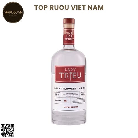Gin Lady Trieu - Dalat Flowerbomb - 700ml - 45% - Việt Nam