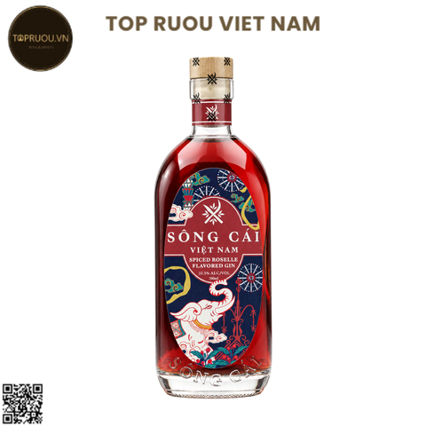 Gin Sông Cái Spiced Roselle Flavored - 700ml - 32,5% - Việt Nam