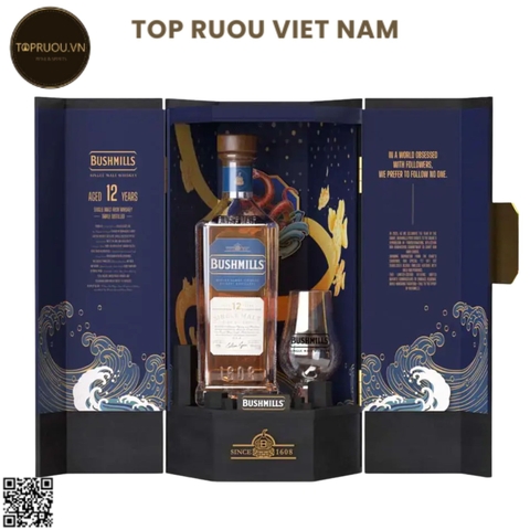 Hộp Quà Whisky Bushmills 12 Years (Kèm Túi Giấy Hãng) - 700ml - 40% - Scotland