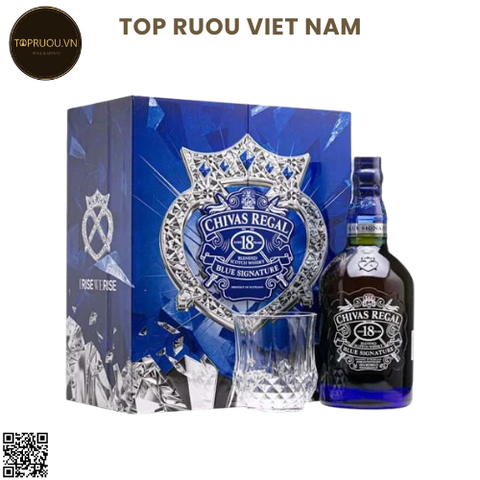 Whisky Chivas Regal 18 Blue Hộp Quà F25 (Kèm Túi Giấy Hãng) - 700ml - 40% - Scotland