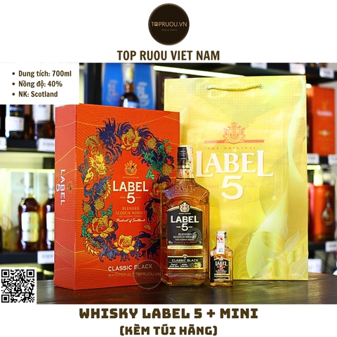 Whisky Label 5 Classic Black – Hộp quà Tết 2025