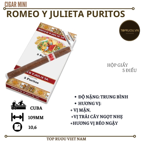 Xì Gà Romeo Y Julieta Puritos - 5 Điếu - Cuba