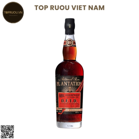 Rum Plantation Overproof O.F.T.D Artisanal - 700ml - 69% - Guyana, Jamaica và Barbados
