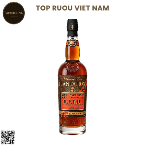 Rum Plantation Overproof O.F.T.D Artisanal - 700ml - 69% - Guyana, Jamaica và Barbados
