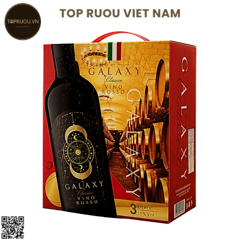 Rượu Vang Túi Galaxy Classico Vino Rosso - Ý - Blended - 15% - 3000ml