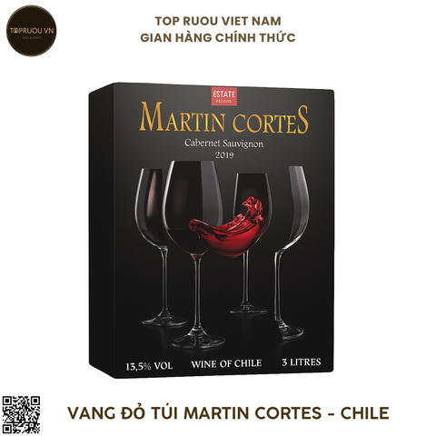 Rượu Vang Đỏ Túi Martin Cortes - Chile - Cabernet Sauvignon - 13.5% - 3000ml
