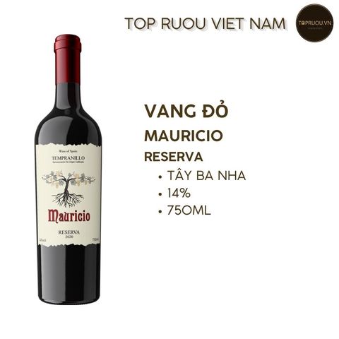 Vang Đỏ Mauricio Reserva - 750ml - 14% - Tây Ban Nha