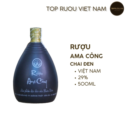 Rượu Amakong chai đen 500ml - 29% - Việt Nam