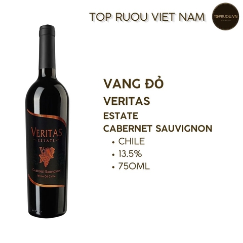Vang Đỏ  Veritas Estate Cabernet Sauvignon  750ml - 13% - Chile