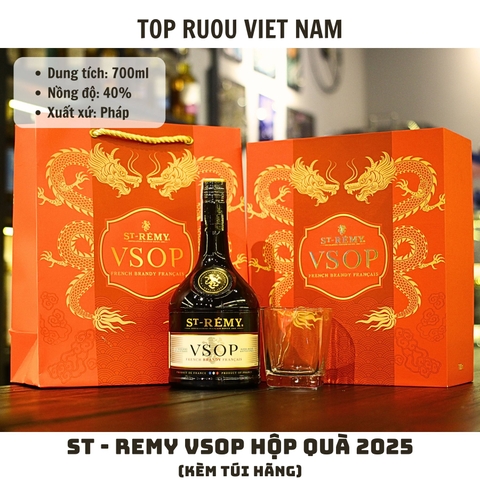 Brandy ST-Remy VSOP Hộp Quà F25 (Kèm Túi Giấy Hãng) - 700ml - 40% - Pháp