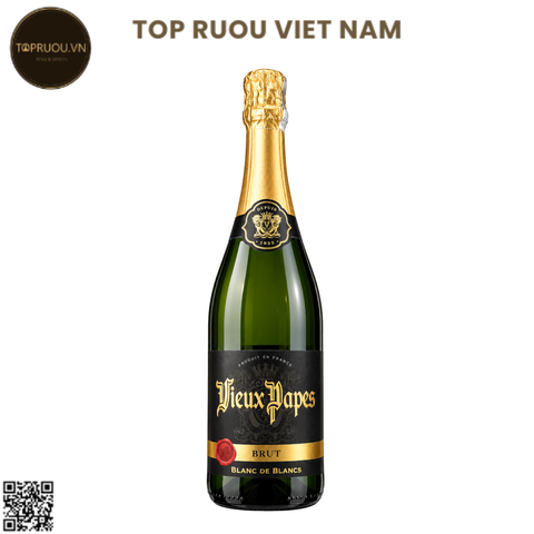 Vang Nổ Vieux Papes Brut - Pháp - Blanc de Blancs - 11% - 750ml