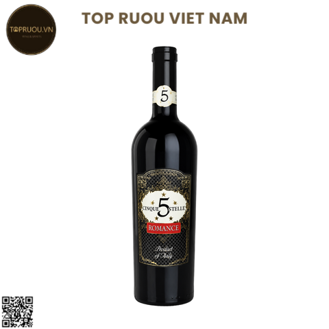 Rượu Vang Đỏ Ngọt Cinque 5 Stelle - Ý - Blended - 10% - 750ml