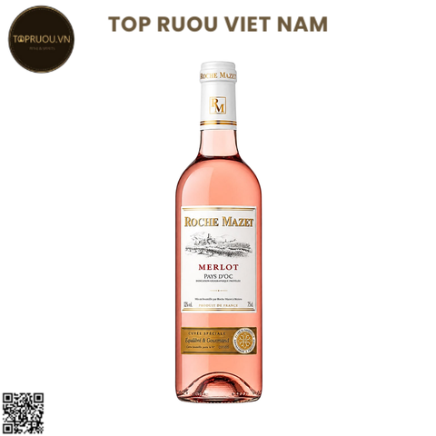 Rượu Vang Hồng Roche Mazet Merlot Pays D'oc - Pháp - Merlot - 12.5% - 750ml
