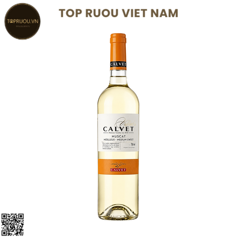 Rượu Vang Ngọt Trắng Calvet Muscat Moelleux - Medium Sweet - Pháp - Muscat - 12.5% - 750ml