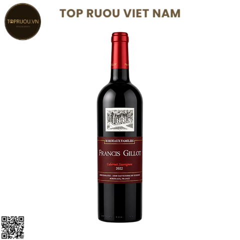 Vang Đỏ Francis Gillot - Pháp - Cabernet Sauvignon - 13,5% - 750ml