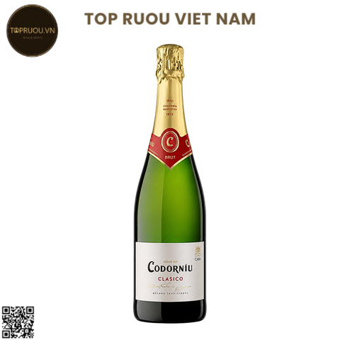 Vang Nổ Codorniu Clasico Sparkling Brut Nature DO Cava - Tây Ban Nha - Blend - 11,5% - 750ml