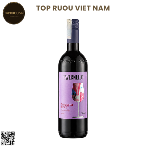 Rượu Vang Đỏ Tavernello Rubicone - Ý - Sangiovese, Merlot - 13% - 750ml