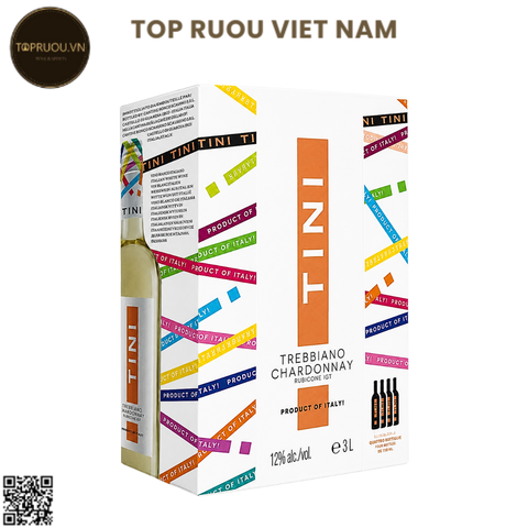 Rượu Vang Túi Trắng Tini Rubicone BIB - Ý - Trebbiano, Chardonnay - 12% - 3000ml