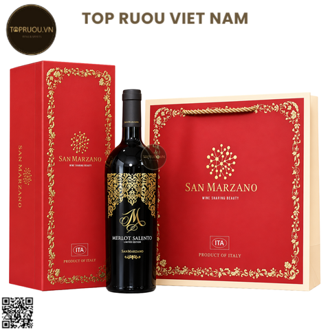 Hộp Rượu Đơn Vang Đỏ M Merlot Salento Limited Edition - Ý - Merlot - 14.5% - 750ml