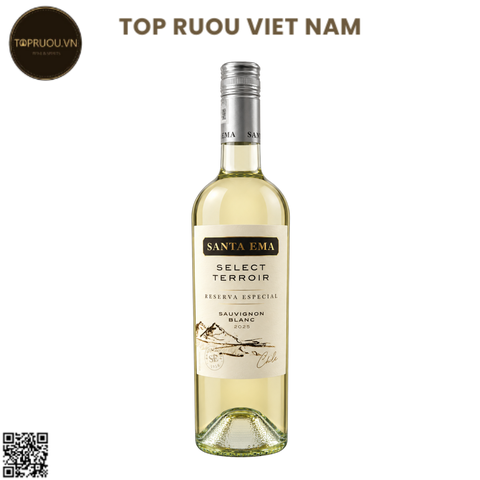 Rượu Vang Trắng Santa Ema - Chile - Sauvignon Blanc - 12.5% - 750ml