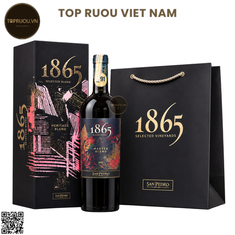 Hộp Rượu Đơn Vang Đỏ 1865 Selected Master Blend - Chile - Cabernet Sauvignon, Malbec, Syrah, Petit Verdot - 14% - 750ml